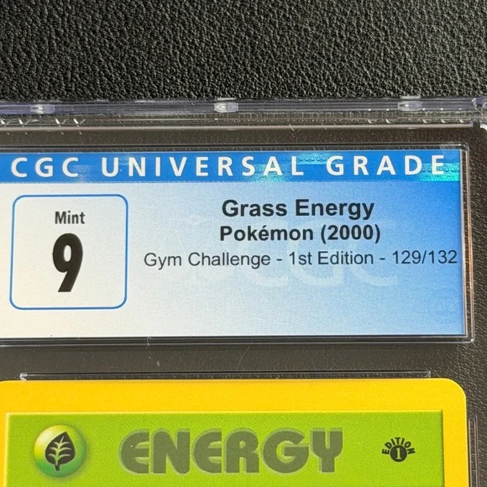 Koga's Zubat 1st Edition 83/132 + Leaf Energy CGC 9 Pokemon 2000 Gym Challenge